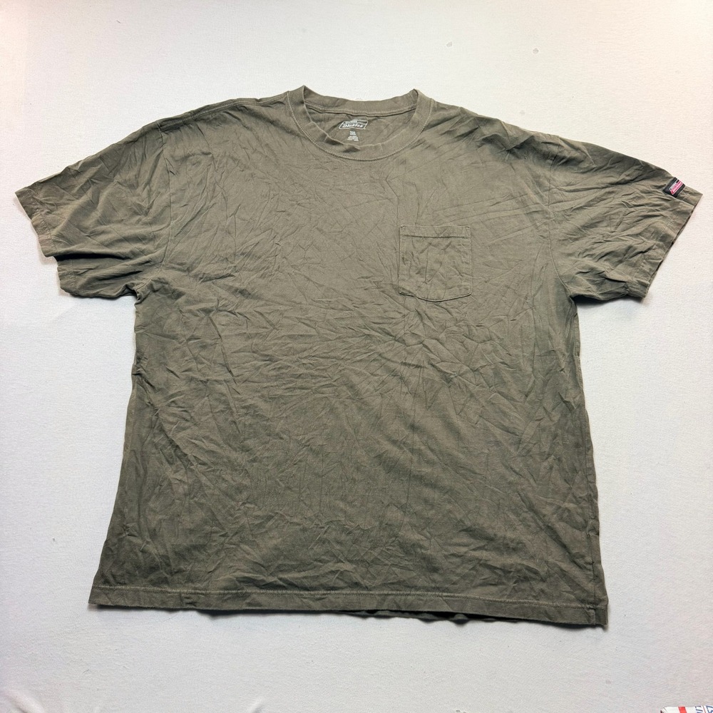 Genuine Dickies Pocket Tee Mens 3XL Olive Green Excellent Workwear Cotton Shirt
